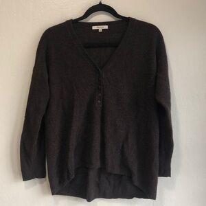 Madewell Brown Knit V-Neck Pullover Sweater Small